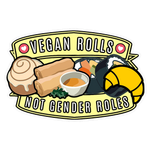 Vegan Rolls not Gender Roles Sticker