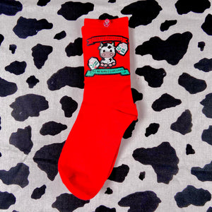 Free All The Cows Christmas Socks