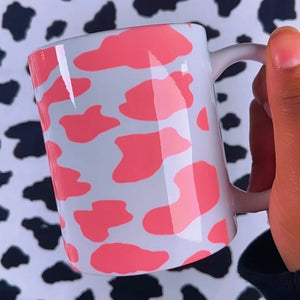 Strawberry Pink Cow Mug