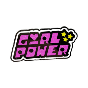 Girl Power Glitter Pin
